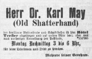 Anzeige May in München 5.7.1897